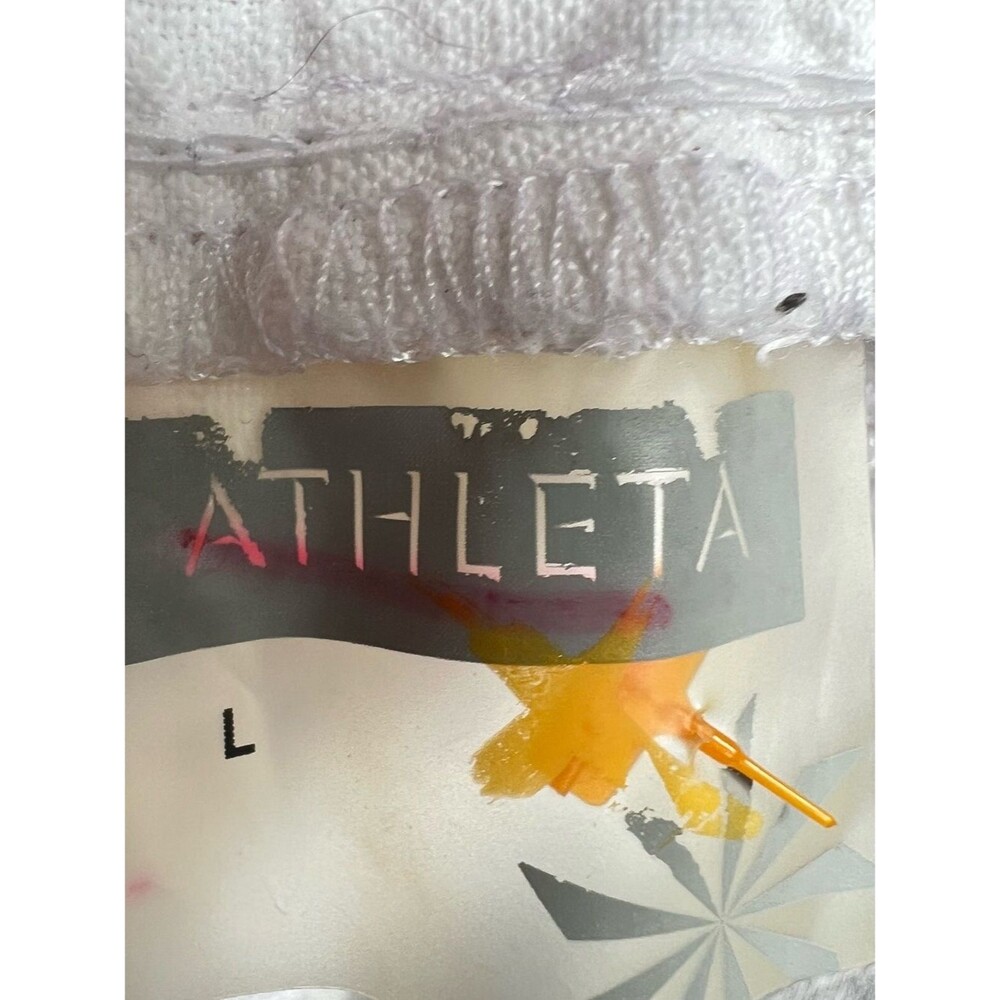Athleta Linen Wide Leg White Elastic Inside Drawstring Waist Pants Resort SZ L - Picture 10 of 16
